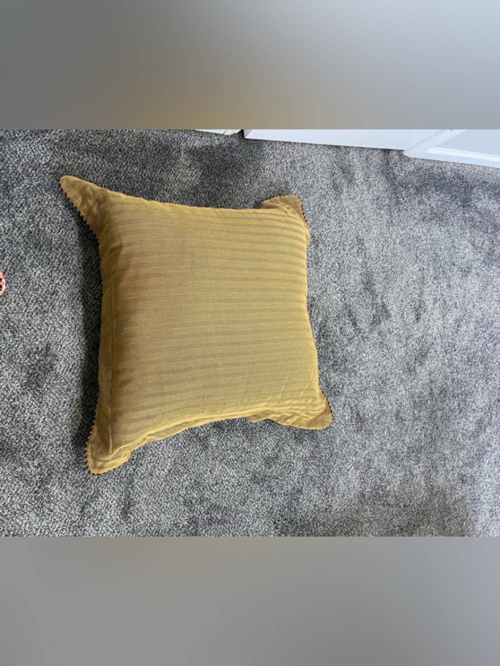 Mustard Embroidered Square Accent Pillow - Unbranded - Picture 3 of 5